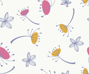 a seamless pattern with colorful flowers.