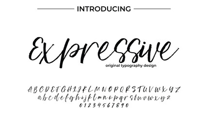 Expressive Font Stylish brush painted an uppercase vector letters, alphabet, typeface