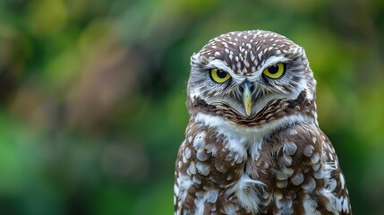 Obraz premium Portrait of a Burrowing owl (Athene cunicularia) in the Netherlands