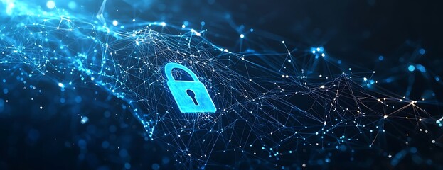 Abstract digital background with cyber security and data 