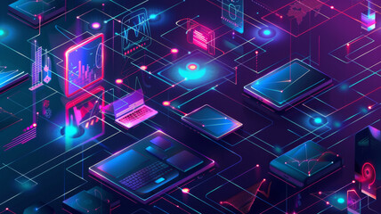 virtual screen to ​the icon security on the virtual display to Data protection Cyber Security Privacy