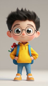 3d illustration kid wallpaper , cartoon kids, wallpaper for kids , kids portrait 3d , cute kids 3d style. 3d kid. Illustrations