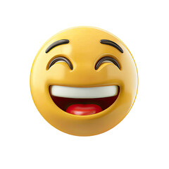 Fototapeta premium Smile Emoji illustration isolated No Background, Generative AI