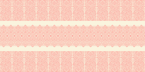 Delicate pink and cream ethnic pattern. Seamless geometric design for fabrics and wallpapers. Soft tribal motif.