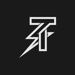 letter T electric logo, tunder bolt design logo template, vector illustration