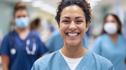 Fototapeta premium Welcoming and inclusive dental practice with a diverse patient population and deep depth of field showcasing a friendly compassionate and professional healthcare environment