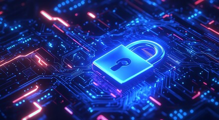 Abstract digital background with cyber security and data 