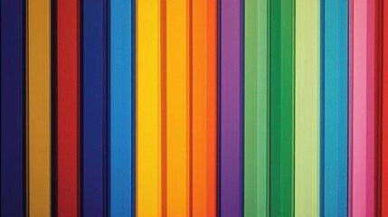 Obraz premium Colorful Stripes: Abstract art featuring a vibrant spectrum of colors arranged in vertical stripes, evoking feelings of energy and creativity. 