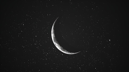 a halfmoon on night sky