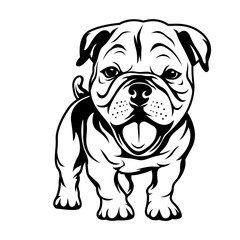 Bulldog Puppy | Domestic Animal | Furry Baby | Dog Breed | French Bulldog | Dog Lover | Cute Bulldog | English Bulldog | Original Illustration | Vector and Clipart | Cutfile and Stencil