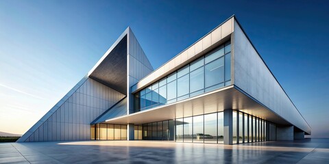 Fototapeta premium Architectural building with minimalist design and sharp angles , minimalist, architecture, building, modern, design