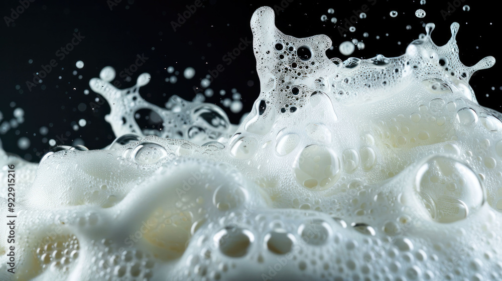 Poster Vibrant Soap Splash with Bubbles in Studio Isolation Setting