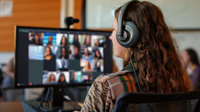 Empowered Student with Hearing Impairment Engaging in Online Lecture with Sign Language Interpretation