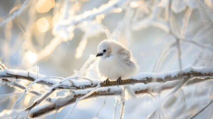 white bird on the snow