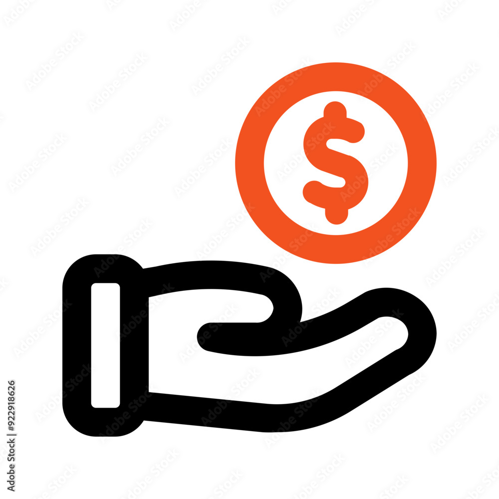 Wall mural payment line color icon