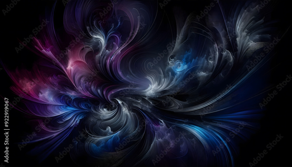 Poster flowing dreams, fascinating flows of abstract shapes