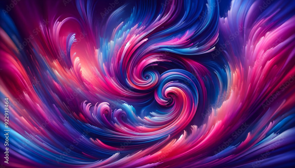 Poster vibrant abstract background with swirling colors of pink, purple and blue, creating a dynamic and fl