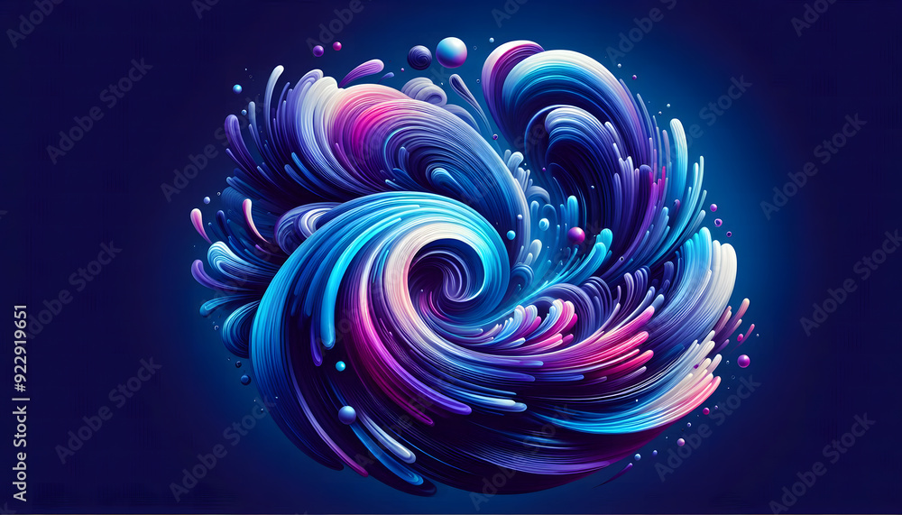 Poster colored vortex a powerful vortex of abstract shapes