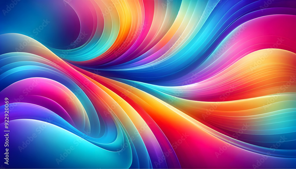 Poster a vibrant and colorful abstract background featuring a smooth gradient that transitions seamlessly b