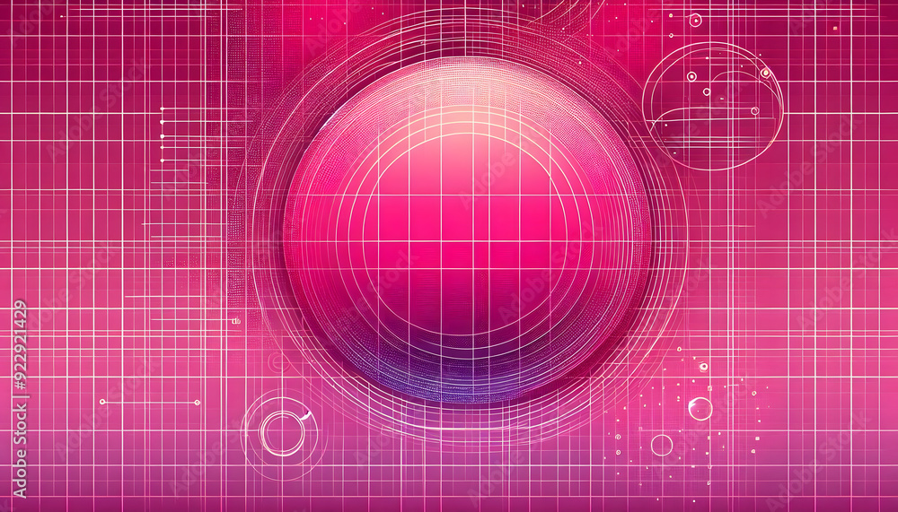 Poster a vibrant pink background with a subtle gradient and a grid pattern reminiscent of a bulletin board 