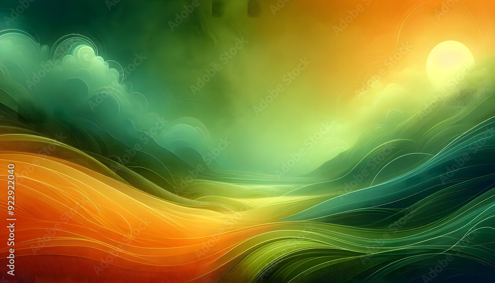 Poster bright green and yellow background with delicate texture and gradient between the two colors.
