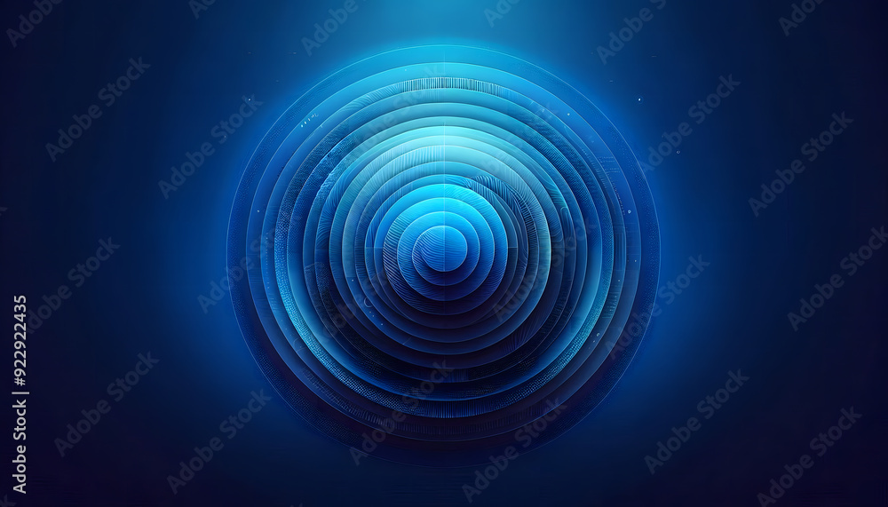 Poster azure horizon gradient blue background with a focus point in the center.