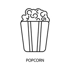 popcorn concept line icon. Simple element illustration. popcorn concept outline symbol design.