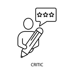 critic concept line icon. Simple element illustration.critic concept outline symbol design.