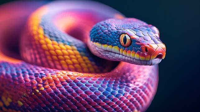 Intricate macro shot reveals mesmerizing python eye detail, showcasing nature's wild and dangerous beauty