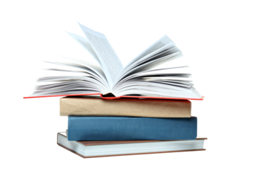 PNG,A stack of books, isolated on white background