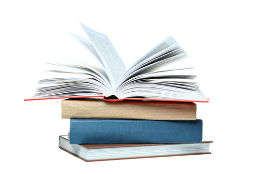 PNG,A stack of books, isolated on white background