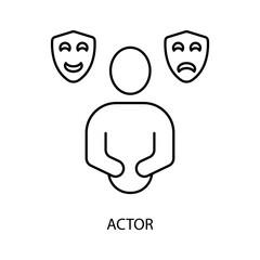 actor concept line icon. Simple element illustration.actor concept outline symbol design.