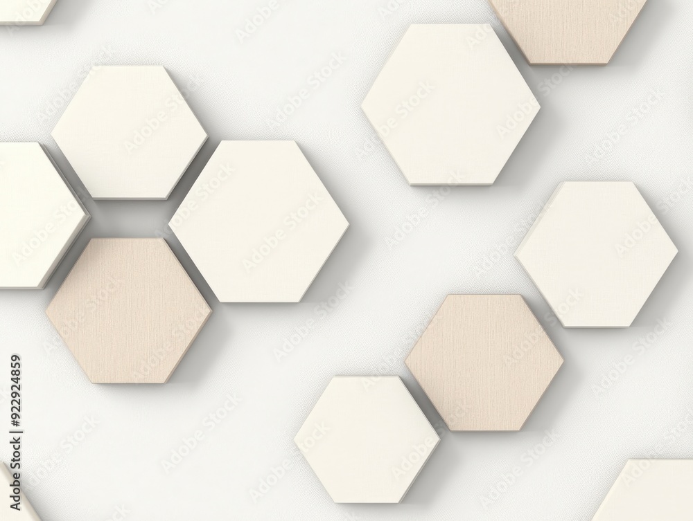Poster stylish hexagonal shapes in soft colors create a modern and minimalistic background ideal for creati