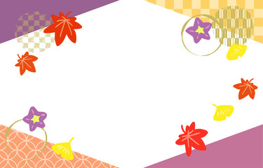 秋　シンプルおしゃれ背景イラスト
