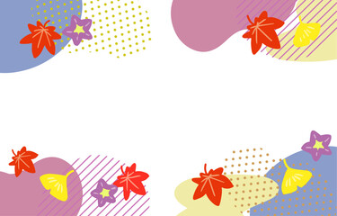 秋　シンプルおしゃれ背景イラスト
