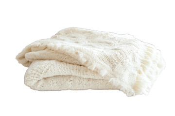 Cozy white blanket folded elegantly, perfect for home decor, comfort, and warmth in any stylish living space.