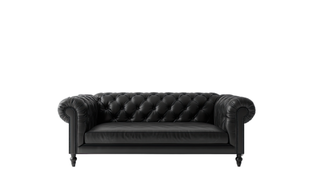 Black sofa transparent background