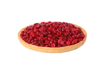 PNG, Berry pie with raspberries, isolated on white background