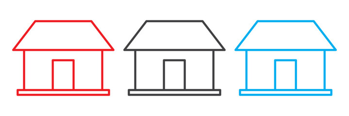 House icon set. Simple web home real estate collection. 
