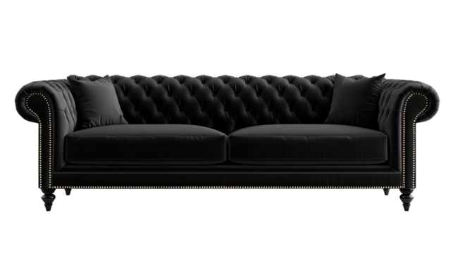 Black sofa transparent background