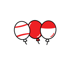 ballon Indonesian independence red white
