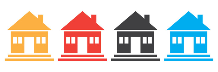 Home icon for web, apps. Real estate house symbol set. 