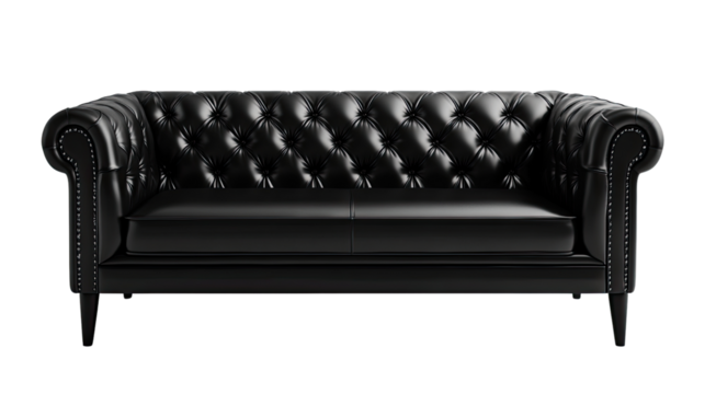 Black sofa transparent background