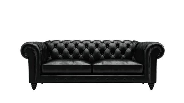 Black sofa transparent background