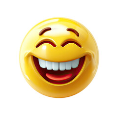 Fototapeta premium Smile Emoji illustration isolated No Background, Generative AI