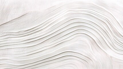 Obraz premium Serene White Waves: Abstract texture of flowing lines in white, minimalist and elegant. 