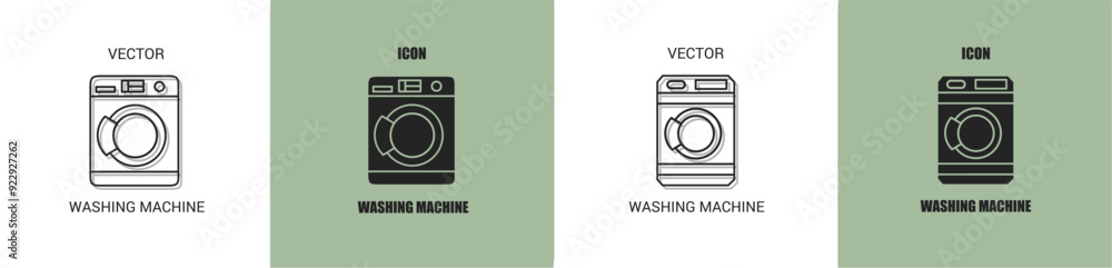 Canvas Prints washing machine icon line. washing machine vector illustration.