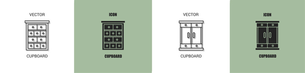 Cupboard icon line. Cupboard vector illustration.