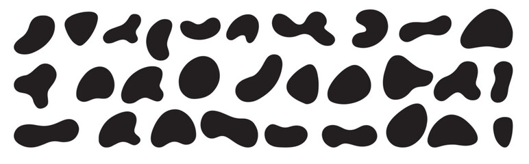 Random blotch, inkblot. Organic blob, blot. Random blob organic geometric round pattern isolated on white background.