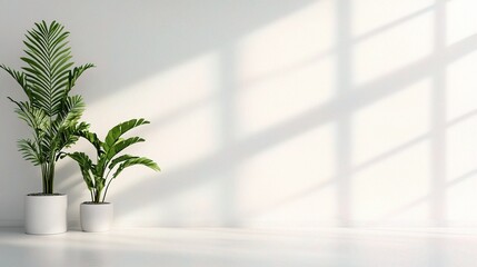 Fototapeta premium Minimalist Living Room with Sunlight Streaming Through Window 